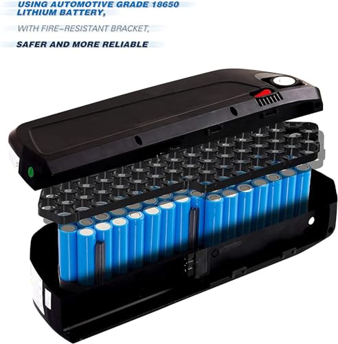 Ebike Battery, 48V 36V/20Ah 15Ah 13Ah Electric Bike Battery for 250-1500W Bike Motor, Led Indicator Light, USB Port, Safe Lock, with Safe and Fast 3A Charger (48V 13Ah)