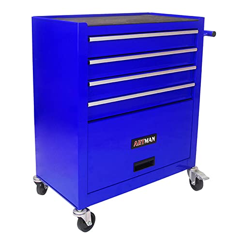 4-Drawer Rolling Tool Cabinet with Wheels, Tool Chest Storage Cabinet and Tool Box Organizer for Garage Warehouse Workshop, Black