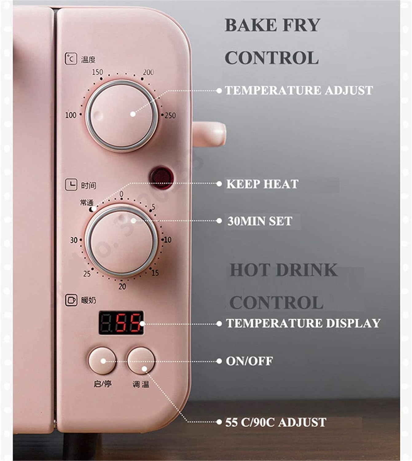 Oven Enamel Interior Built in Electric Single Oven - Stainless Steel Premium Convection Halogen Oven Cooker Mini Oven and Grill Ideal for Roasting,Baking