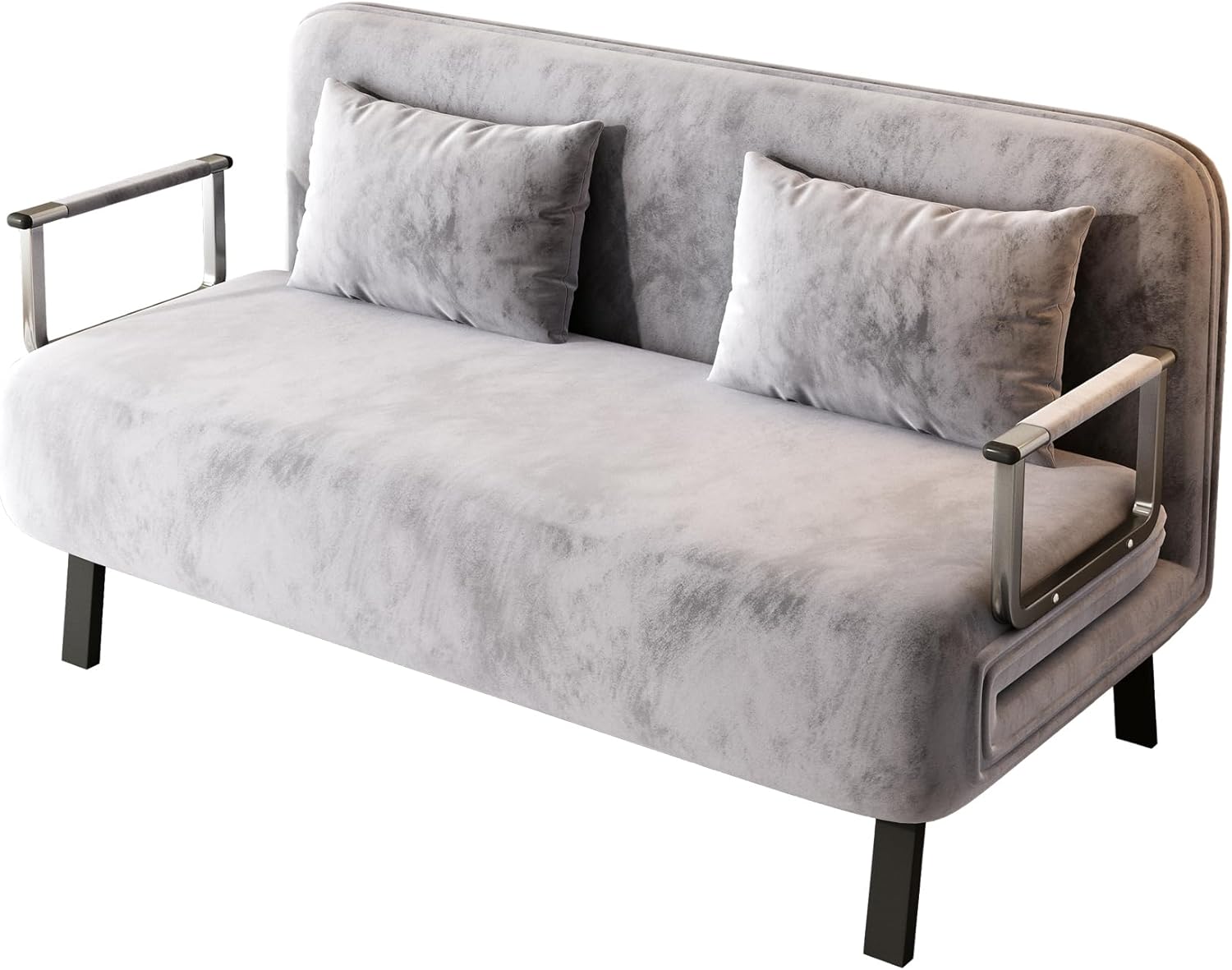 Folding Chair Bed, Comfortable Convertible Sleeper Sofa, 3-in-1 Foldable Bed with Adjustable Backrest and Pillow, Floor Loveseat, Cozy Sleeper Chair for Small Spaces, Office