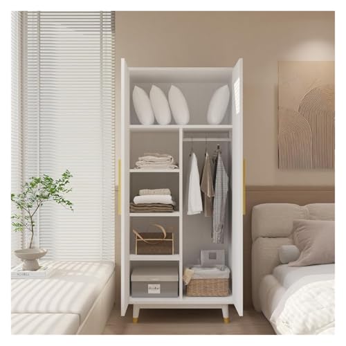Armoire Wardrobe Closet 4-Door Storage Pantry Cabinet Modern Wood Closet with 2 Drawers, 2 Adjustable Shelves,Storage