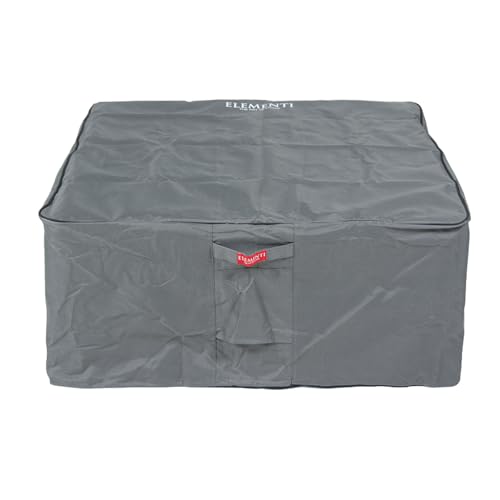 Elementi Manhattan Outdoor Table 37 Inches Natural Gas Patio Heater Concrete Firepits Outside Electronic Ignition Backyard Fireplace Cover Lava Rock Included