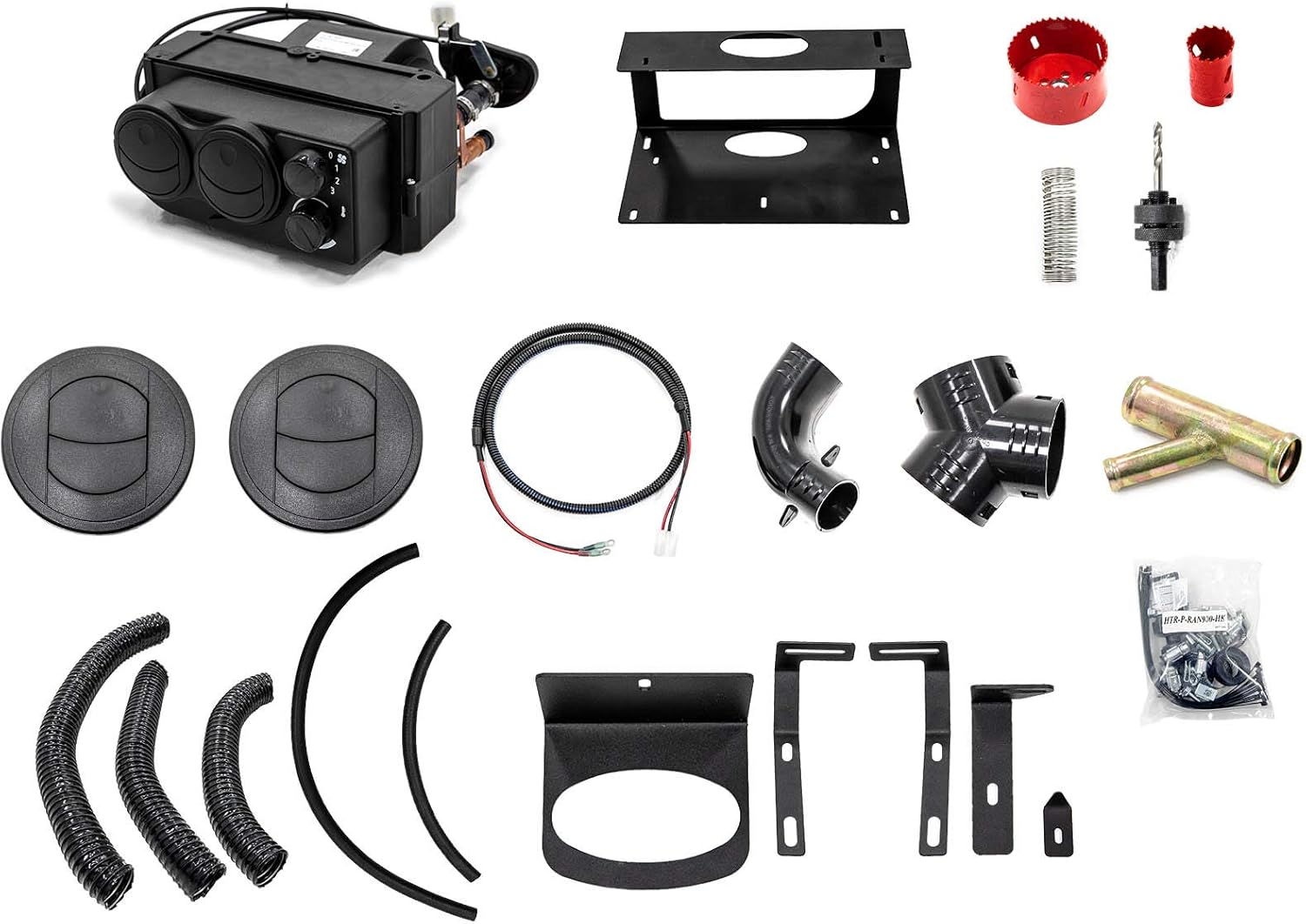 SuperATV Cab Heater for 2016-2018 Polaris General | 2017-2018 Polaris General 4 | Built-in Shutoff Valve | 3.4 Amps at 13.7 Volts | Includes Defrost Hoses and Vents | Capable of 14,600 BTU at 135 CFM