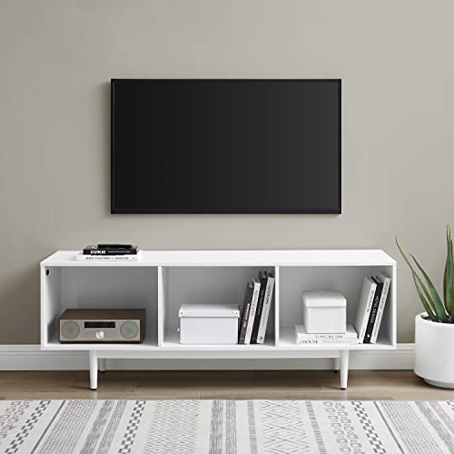 Crosley Furniture Liam Mid-Century Record Storage Console Cabinet, Large, Black