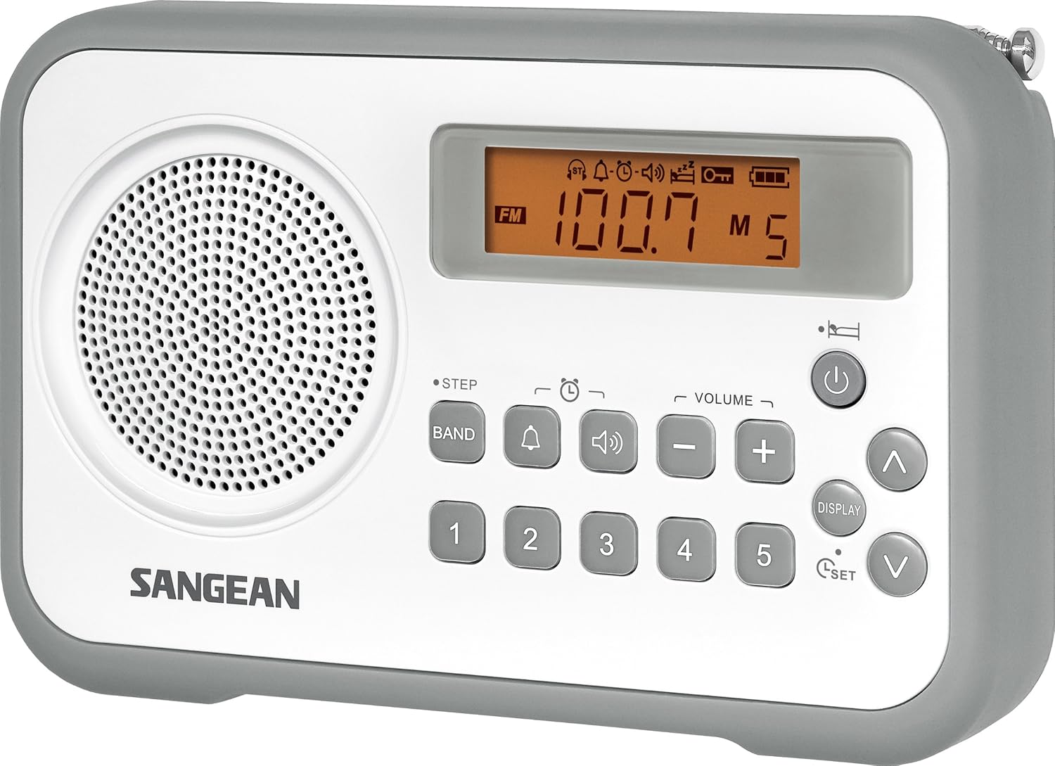 Sangean PR-D18BK AM/FM/Portable Digital Radio with Protective Bumper (Gray/Black) Black/ Grey Pack of 2