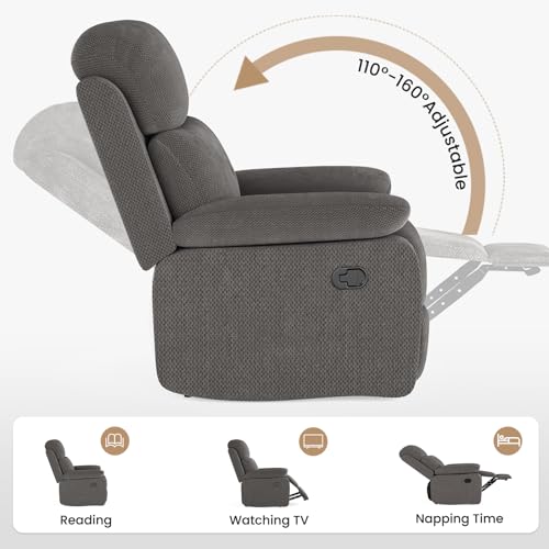 Manual Recliner Chairs for Adults for Living Room Small Spaces, Sand
