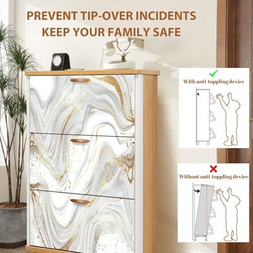 Shoe Cabinet with 3 Flip Drawers Luxury art Eastern style Golden swirl artistic Painter uses vibrant Wooden Shoe Storage Cabinet Boho Freestanding Hidden Shoe Rack Slim Shoe Organizer for Entryway