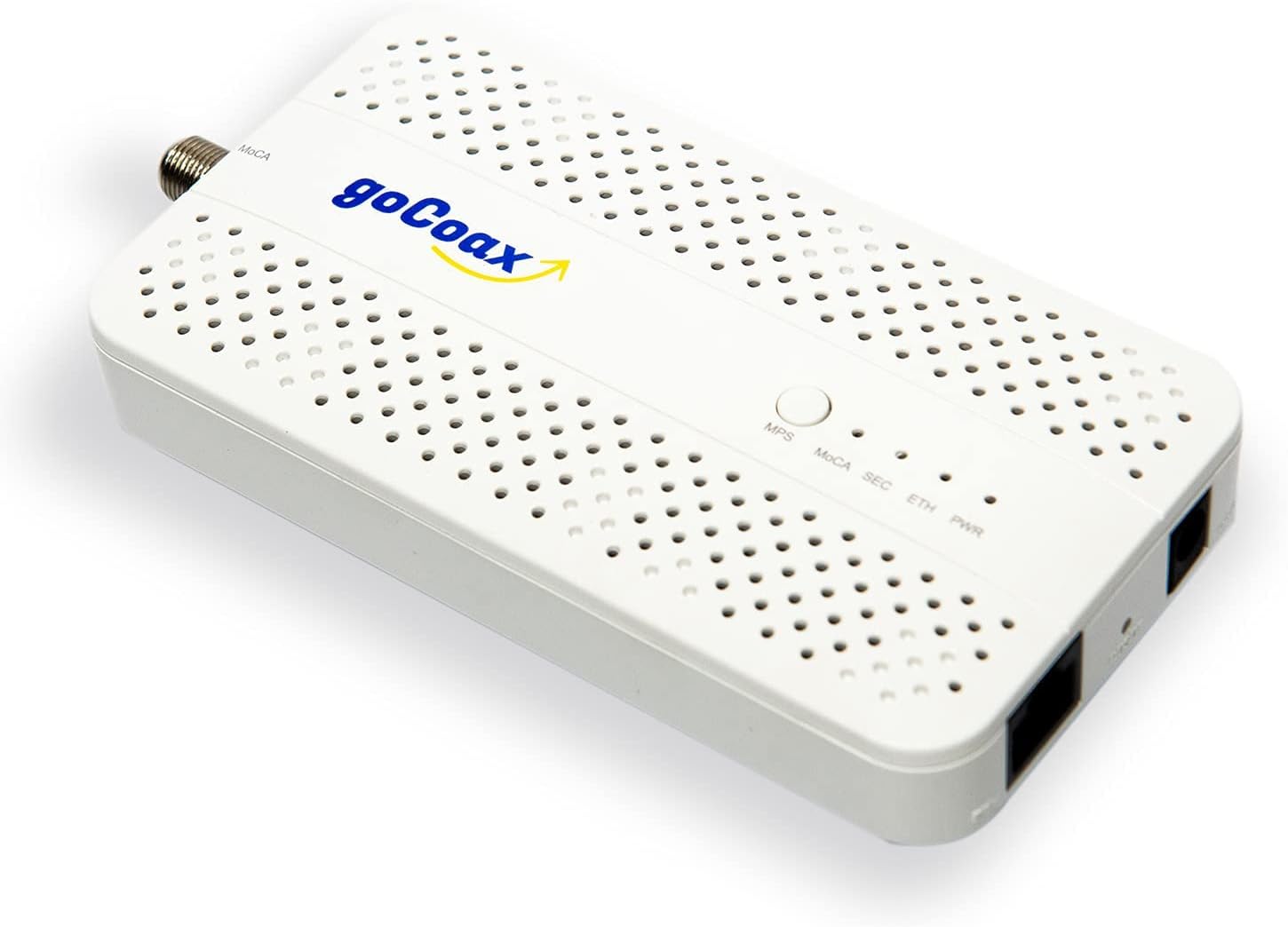 goCoax MoCA 2.5 Adapter with 2.5GbE Ethernet Port. MoCA 2.5. 1x 2.5GbE Port. Provide 2.5Gbps Bandwidth with existing coaxial Cables. White(Single, MA2500D)