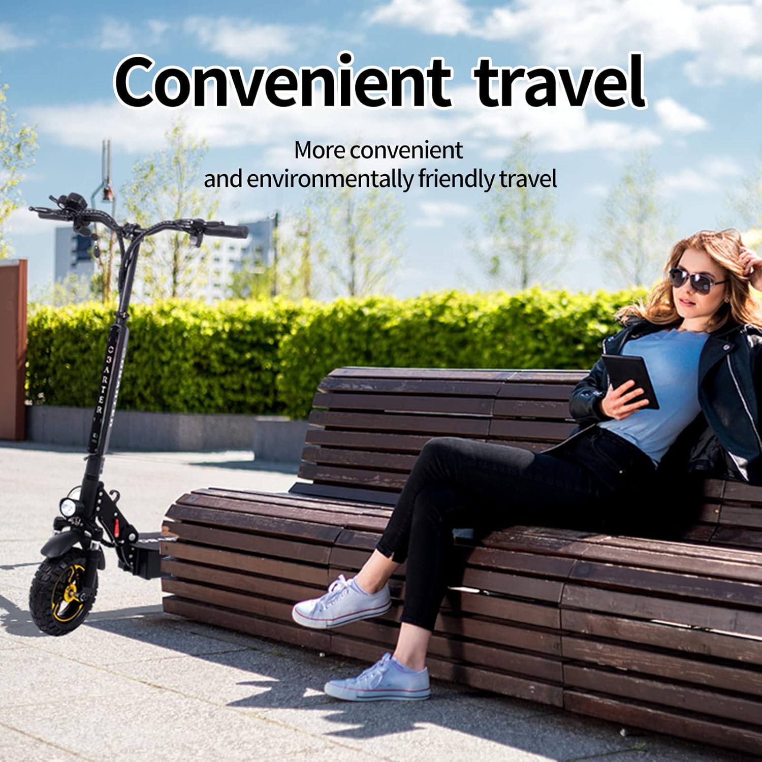 X1pro Foldable Electric Scooter 1000W High Power Rear Drive Off-Road Scooter Max Speed 28MPH 10" Vacuum Tire 48V 21AH Large Battery 40-46 Miles with Brake System Dual Shock Absorbers