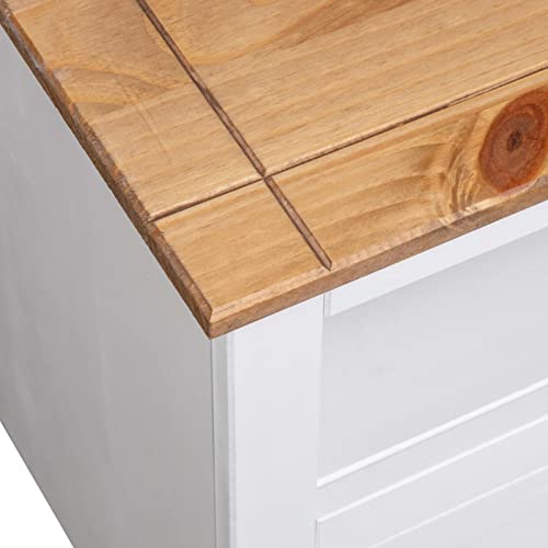 Tidyard Corner TV Cabinet with 2 Storage Drawers and 1 Open Compartment, Pine Wood Television Stand, Wooden Sofa End Table for Living Room Home Furniture 36.6 x 19.3 x 19.3 Inches (W x D x H)