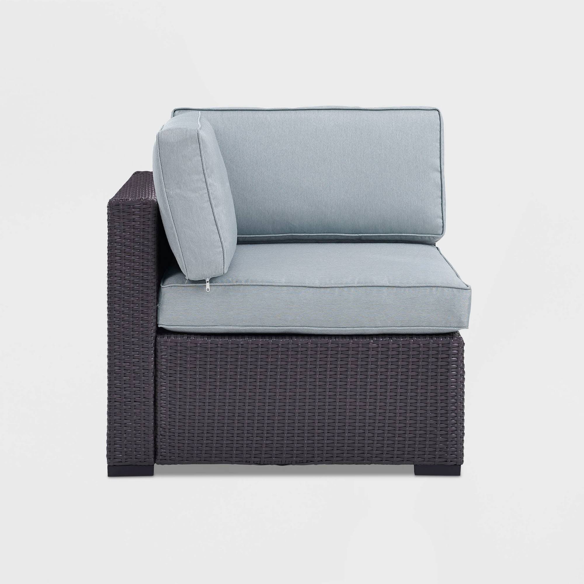Crosley Brands Biscayne Outdoor Wicker Corner Chair Mist/Brown
