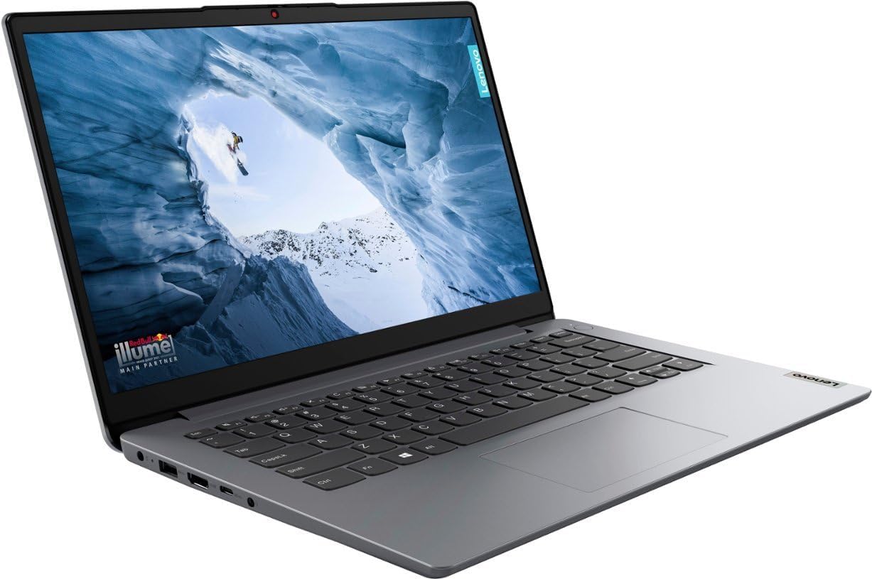 Lenovo IdeaPad 1 Laptop, 14" HD Display, Intel Celeron N4020, 4GB RAM, 128GB SSD + 128GB Portable SSD + 128GB emmc, Wi-Fi 6, Bluetooth, Media Card Reader, Long Battery Life, USB-C, Win 11 S, Grey