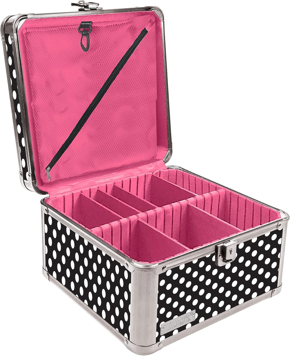 Vaultz Large Locking Storage Case with Dividers, 14 L x 9.12 H x 8.5 W Inches, White (VZ00068)