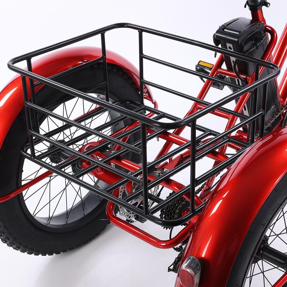 7-Speed All Terrain Fat Tire Trike (26'' Front Wheel & 24'' Rear Wheel) - Perfect For Men, Women, Seniors - Carry Cargo Basket + Lcd Instrument + Shock Absorbing Seat