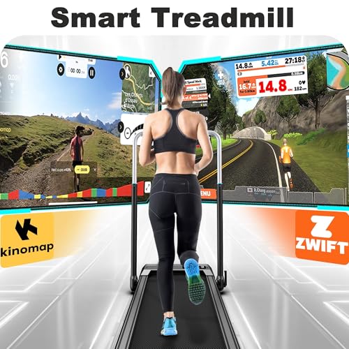 Walking Pad, Under Desk Treadmill with Incline, Portable Walking Pad Treadmill for Home and Office with APP & Remote Control and Smart Voice Control, 320+ lbs Capacity
