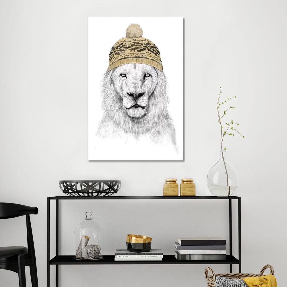 Balazs Solti Canvas Wall Decor Prints - Winter Is Here ( Animal Art u003E Wildlife u003E Wild Cats u003E Lions art)