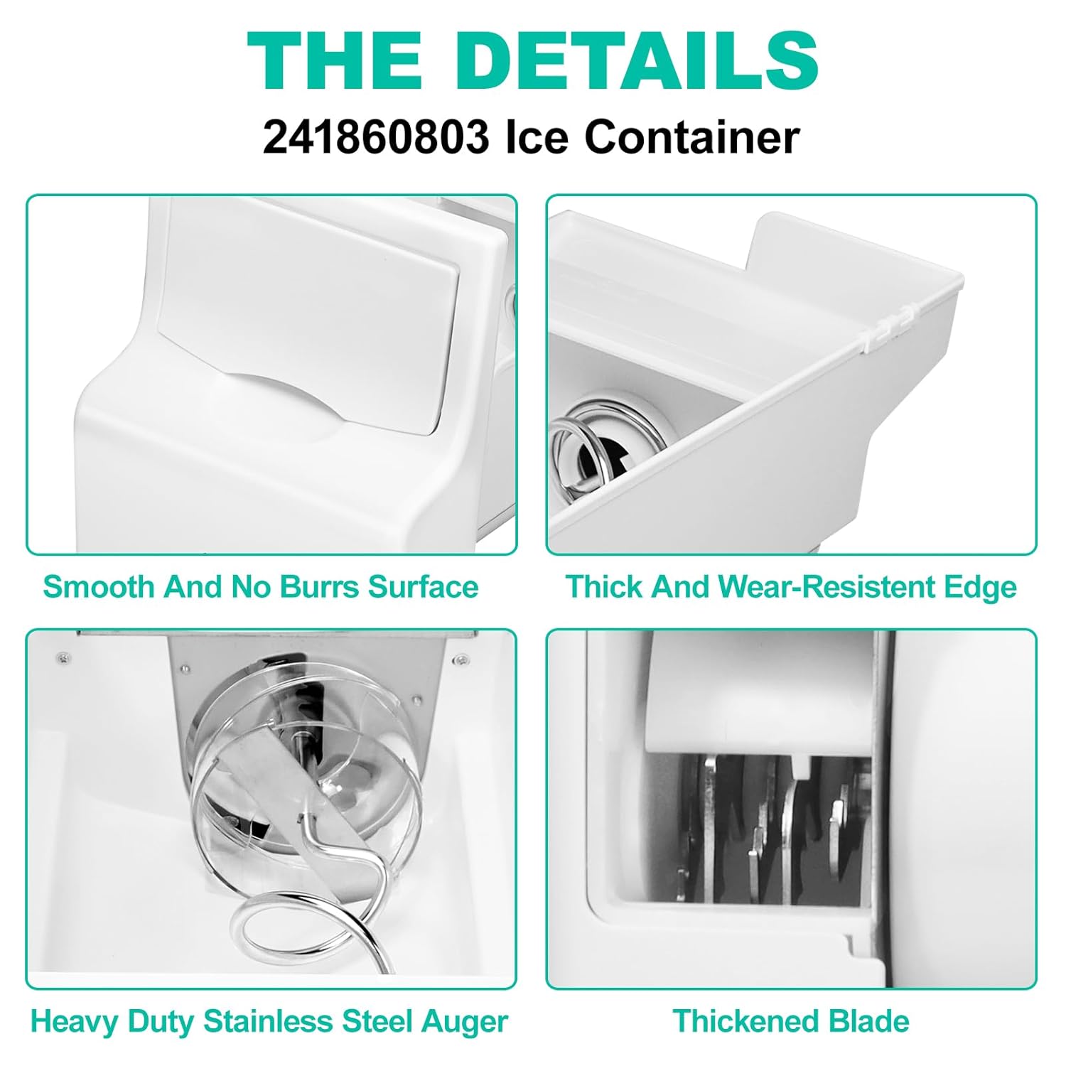 Upgraded 241860803 Refrigerator Ice Bucket Assembly Compatible with Frigidaire Ice Maker Replacement Ice Bin Container Parts AP4300918 LFSS2612TF0 LFSS2612TE0 FFSS2615TS0 FFHS2611PFEA Ice Maker