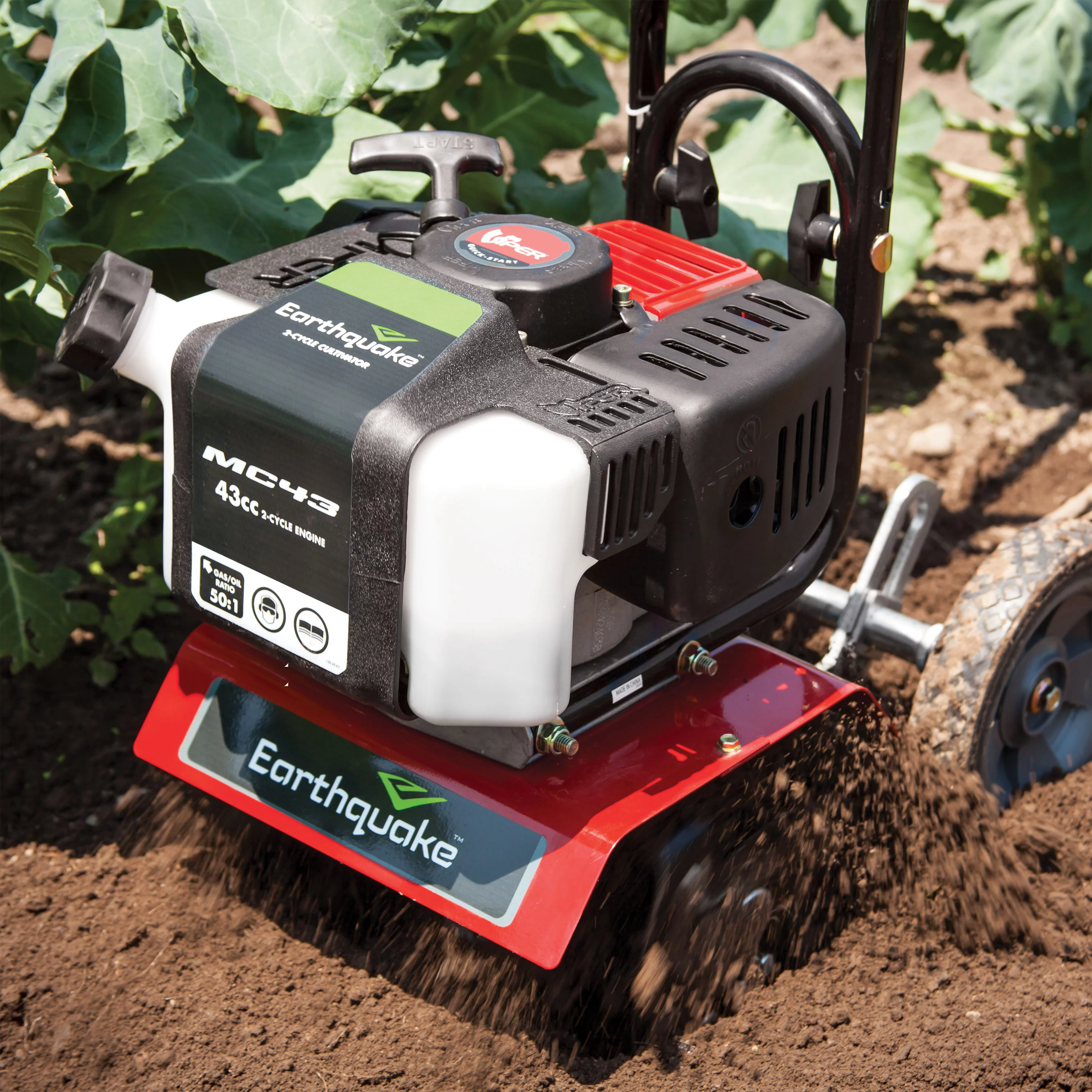 Earthquake MC43 Mini Cultivator Tiller with 43cc 2-Cycle Viper Engine, 5 Year Warranty