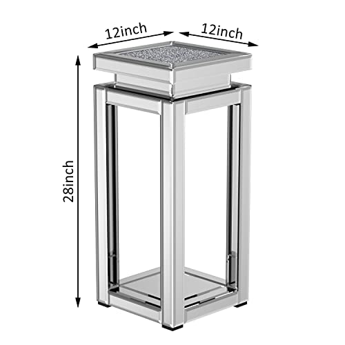 ENENE Mirrored End Table Crushed Diamond Coffee Table for Living Room Small Spaces Side Table for Bedroom Office Hallway Entryway