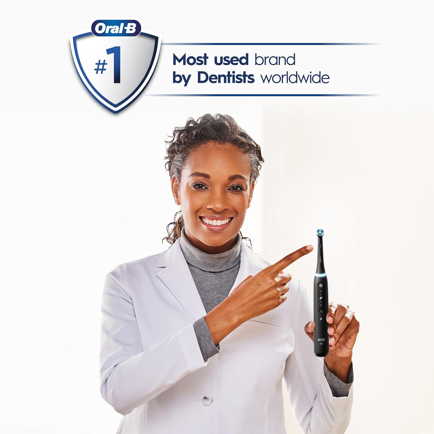 Oral-B iO Series 5 Rechargeable Electric Toothbrush with Visible Pressure Sensor to Protect Gums, 2 Minute Timer, 5 Cleaning Settings, 1 Replacement Toothbrush Heads, and Travel Case, White