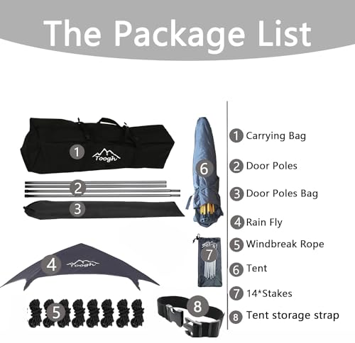 2-3-4 Person Camping Tent 60 Seconds Easy Quick Set Up Tent Waterproof Pop Up Dome Family Hexagon Outdoor Sports Backpacking Tents Double Layer Flysheet Camping Sun Shelters 2 doors