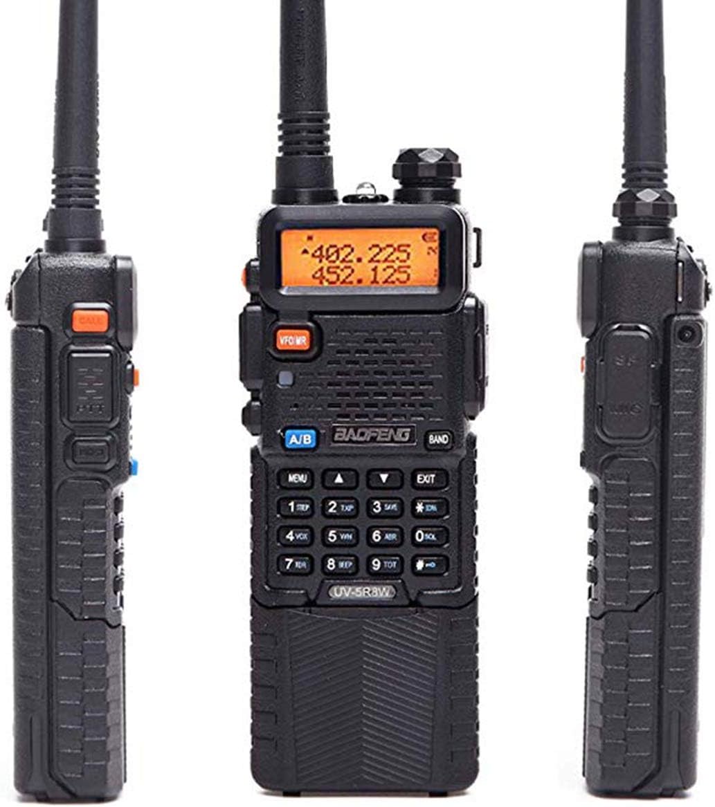 BaoFeng UV-5R High Power Tri-Power Portable Two-Way Radio 3800mAh Battery with 13.3inch ABBREE Tactical Antenna Pack of 2