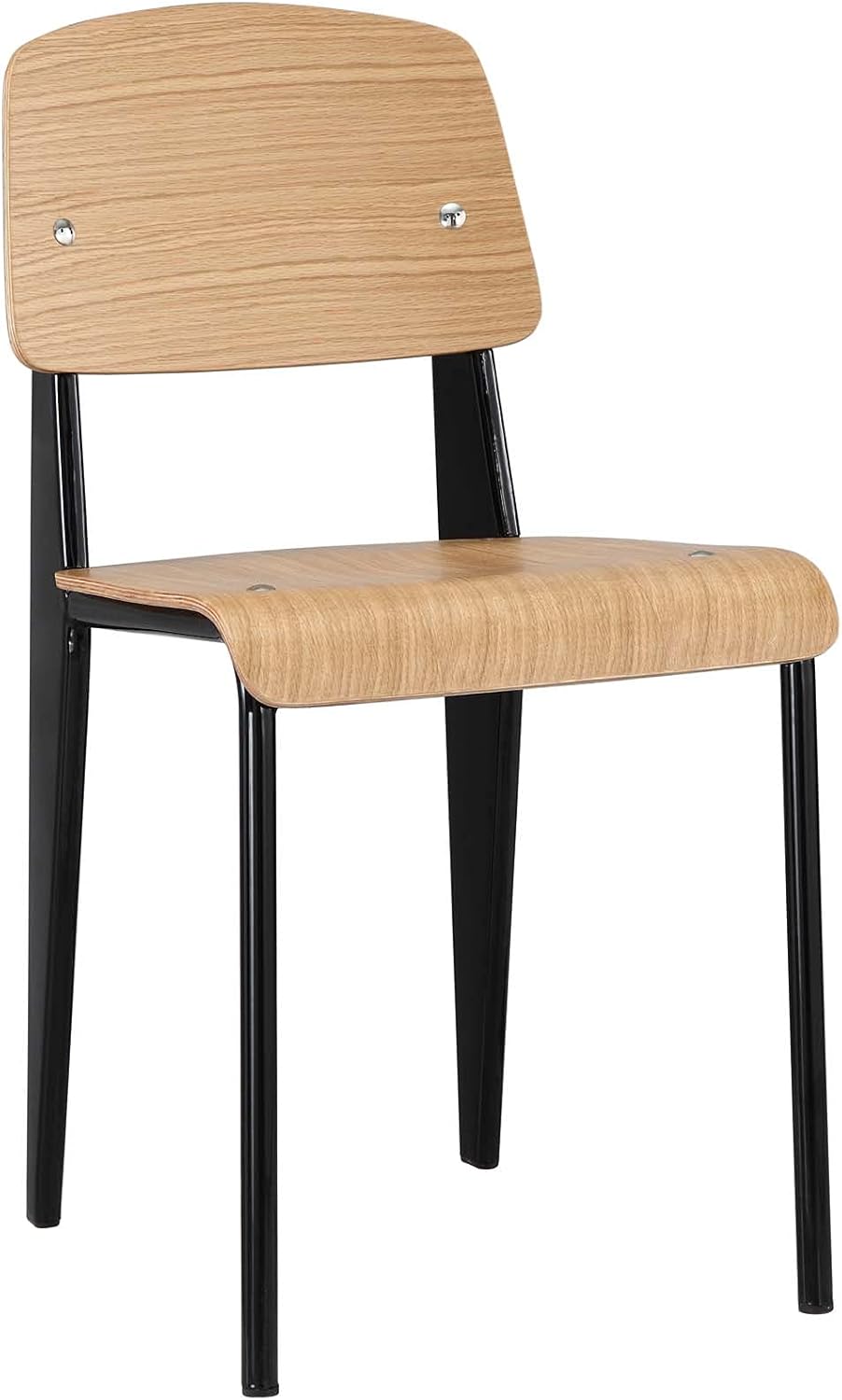 Modway Cabin Modern Wood and Metal Kitchen and Dining Room Chair in Walnut Black