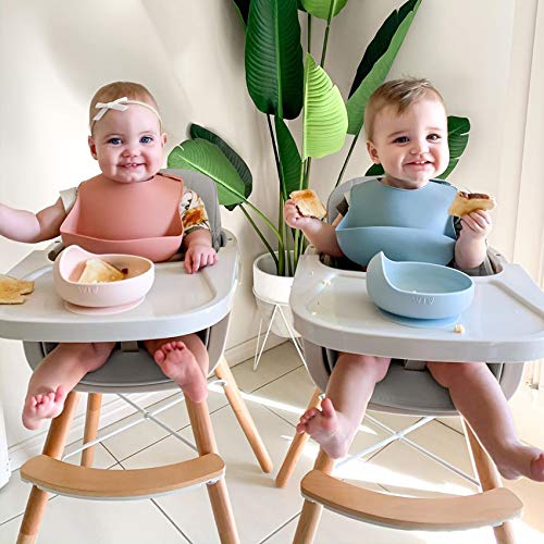 3-in-1 Convertible Wooden High Chair,Baby High Chair with Adjustable Legs & Dishwasher Safe Tray, Made of Sleek Hardwood & Premium Leatherette, Gray Color