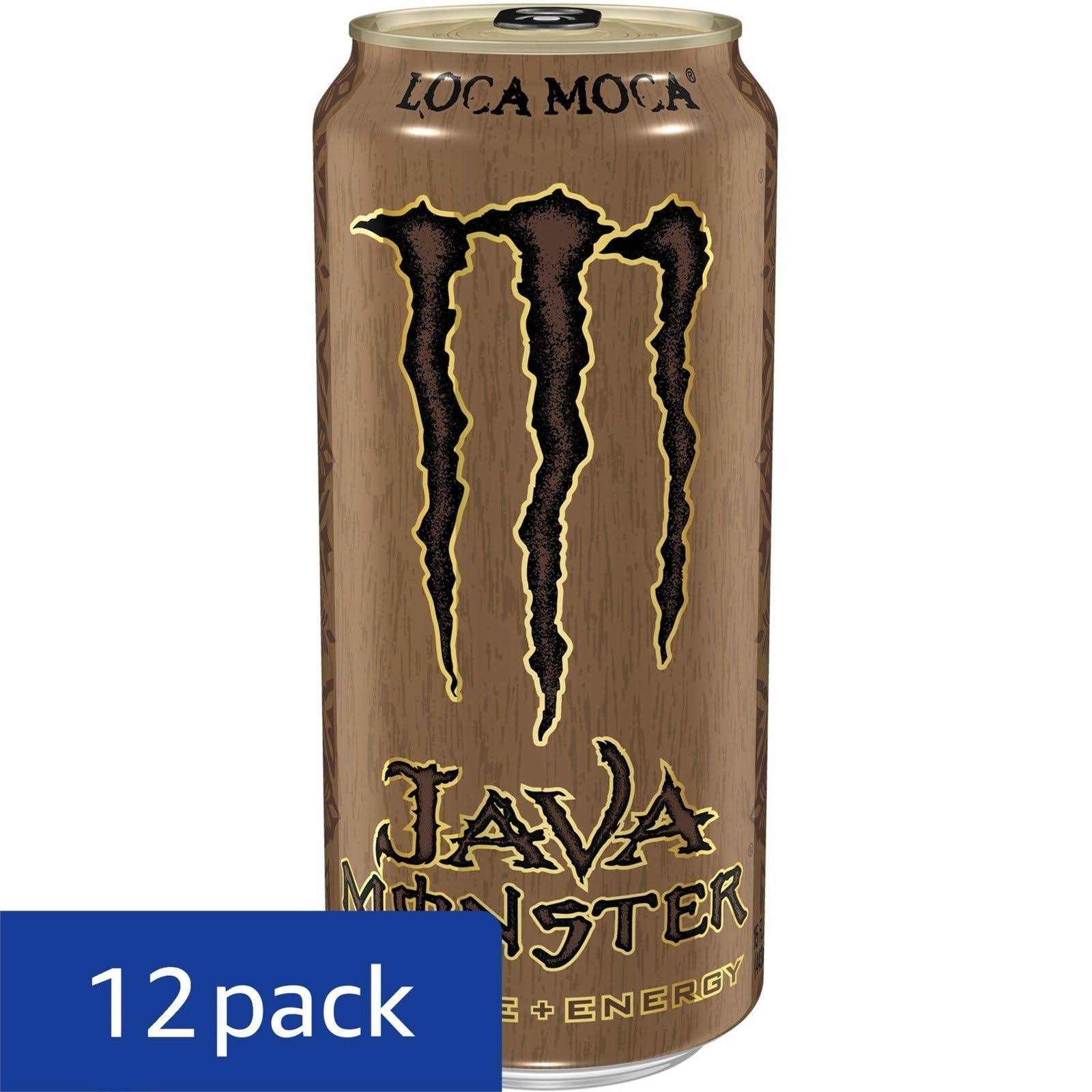 Java Monster Loca Moca, Coffee + Energy Drink, 15 Ounce (Pack of 12)