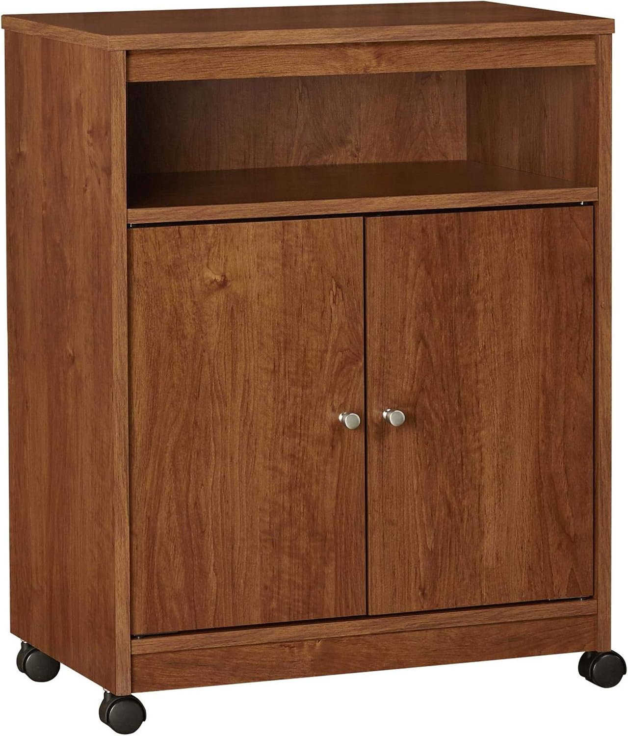 Ameriwood Home Landry Microwave Cart, Black Oak