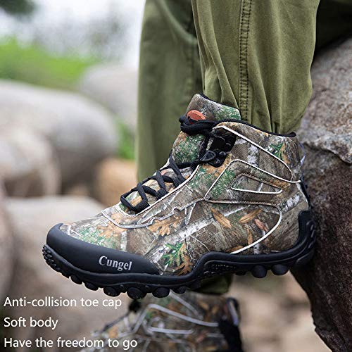 Waterproof High-top Men's Outdoor Hiking Shoes, Non-Slip Mountain Climbing Camping Boots, Wear-Resistant Hiking Shoes, Suitable for Outdoor Hiking (Grey 42)