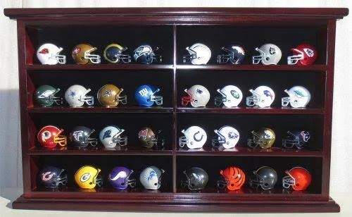 Pocket Pro Mini Football Helmet Display Case Cabinet Holders Rack W UV Protection, MH07-MA