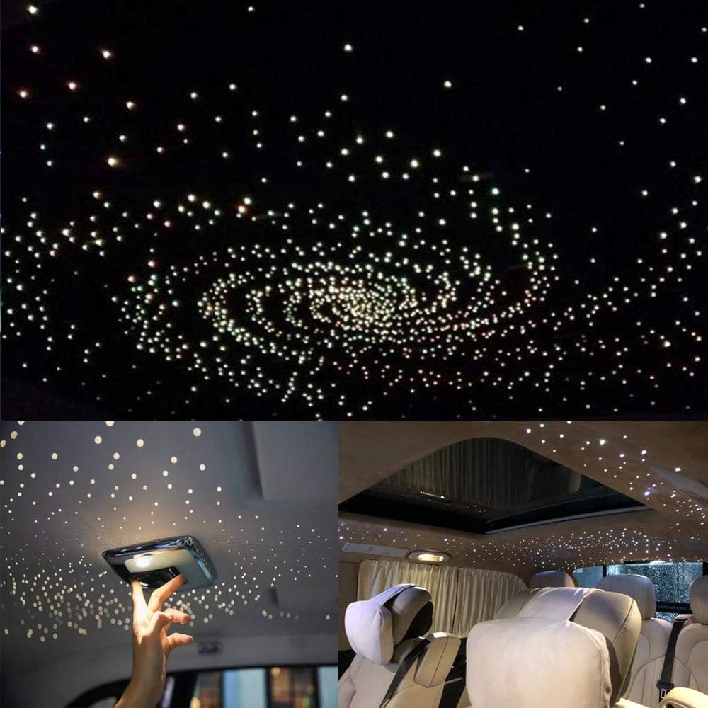 AKEPO Car Home Use 32W RGBW Twinkle+ Sound Activated+ APP Fiber Optic Lights Kit Star Ceiling Sky Light with Total 800pcs in 13.1ft/4m + 9.8ft/3m Long Optical Fiber Cable for Indoor or Interior Decor