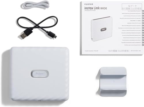Fujifilm Instant Mini Link 2 Smartphone Printer + Fuji Instant Mini Film (40 Sheets) - BluebirdSales Carrying Case and Microfiber Cleaning Cloth, Instant Mini Link Printer Bundle (Ash White)