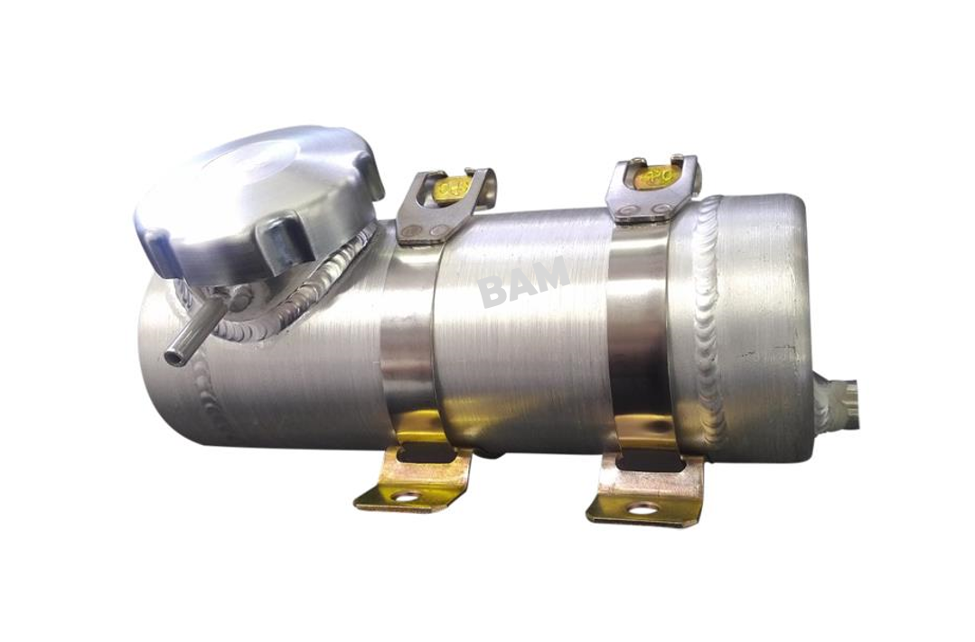 4x12 End Fill Round Spun Aluminum Gas Tank w/Vent Tube - 1/8 NPT End of tank Horizontal Feed