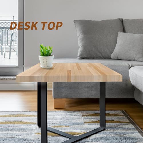 Hardwood Maple Butcher Block Counter Top - 36" L x 25" W Polished Wood Table Top, 1.5" Thickness DIY Desk Top for Kitchen, Laundry, Office, Bar