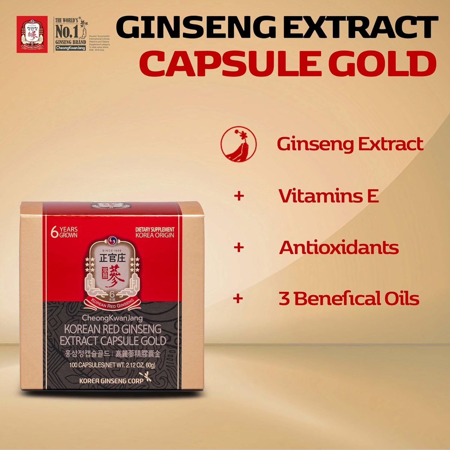 CheongKwanJang [Korean Panax Red Ginseng Extract 800 Pills] Max Strength & Energy, Performance, Boost Immunity, Health Supplement - 100% Non GMO, Gluten-Free, Herbal Supplement Pack of 2