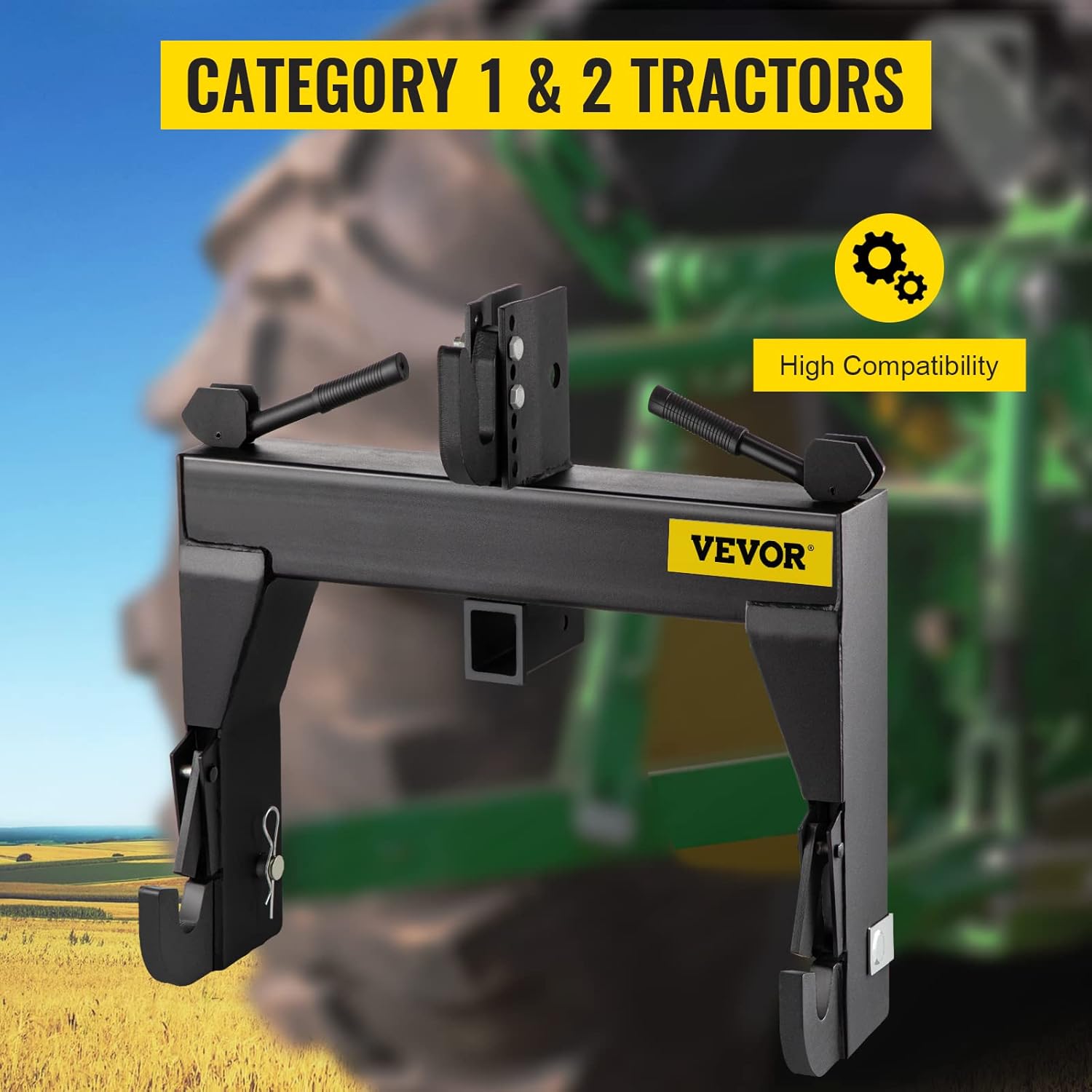 Vevor 3-Point Quick Hitch, Black
