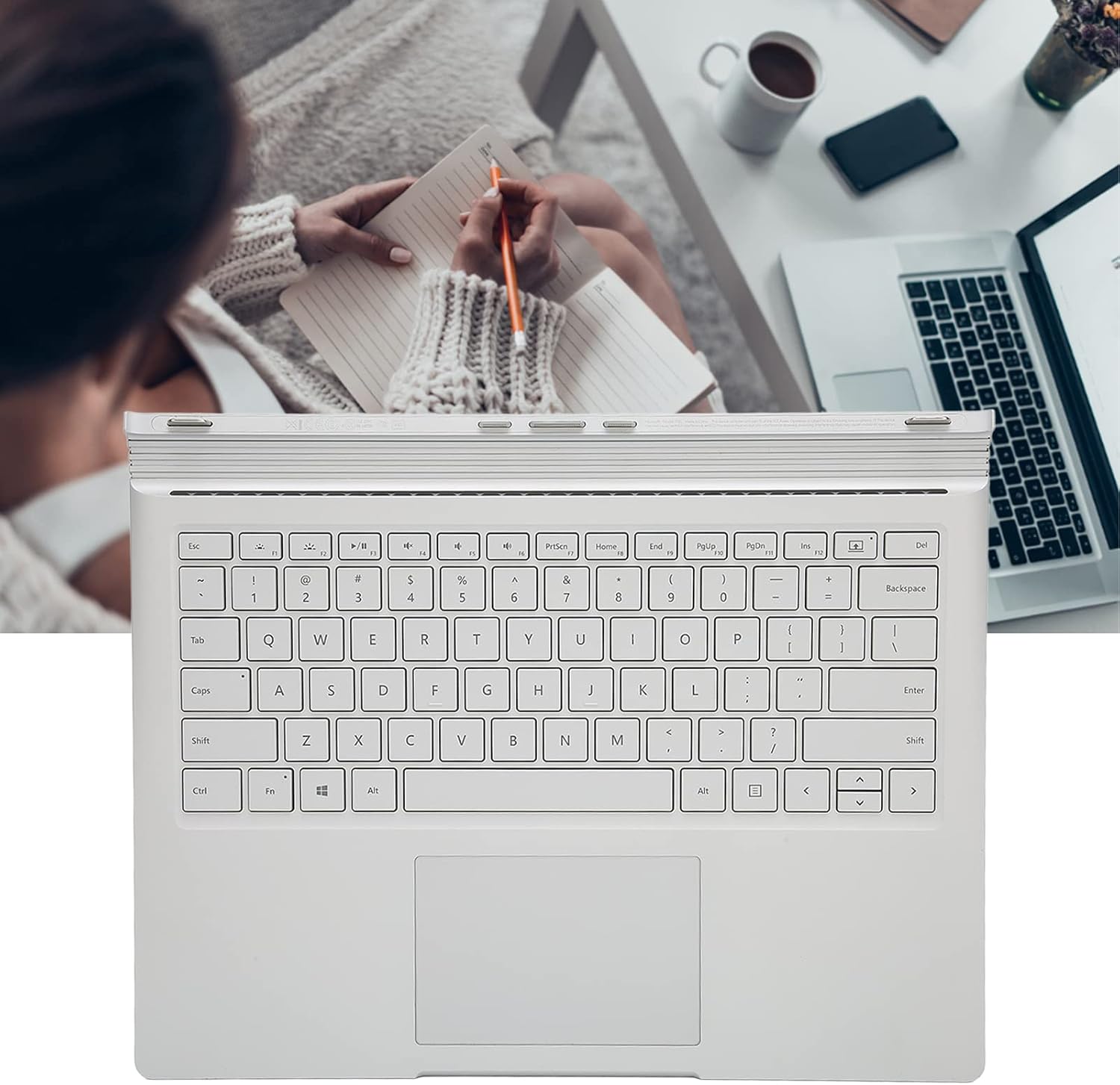 Keyboard for Microsoft for Surface Book 1 1785, 13inch Full Key Keyboard Replacement for Home Office, Stylish Ultra Slim Multifunctional Keyboard