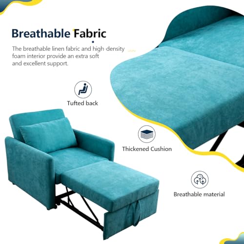Convertible Sofa Bed Chair Sofabed, Red