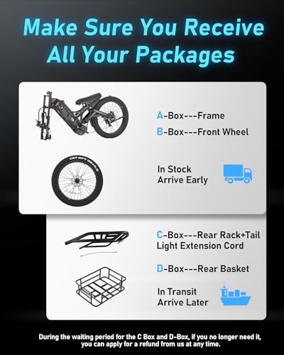 Romeo Ⅱ/Pro 2500/1200W Electric Bike for Adults 40/34Mph, 52/48V 60Ah Long Range Ebike 100-200Miles, 20 * 5.0"/26 * 4.0" Fat Tire Electric Mountain Bike Full Suspension, UL2849 Certified