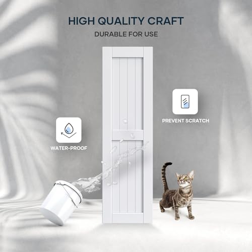 EaseLife 54 x 84 inch White Barn Door with 9FT Sliding Door Hardware Kit Included & Handle,Solid Wood Covered with Waterproof PVC Surface,DIY Assemblely,Easy Install,H-Frame,Fit 50-52in Wide Opening