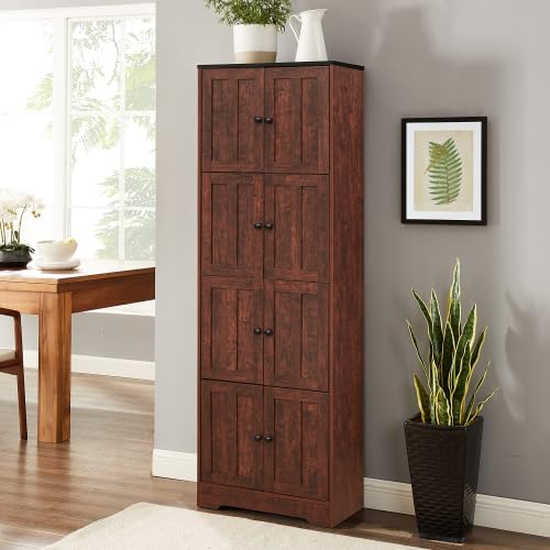 Corner Curio Cabinet, Glass Display Cabinet, Lighted Corner Curio China Cabinet with Adjustable Shelves and Mirrored Back for Living Room, Bedroom, Dining Room (Corner)