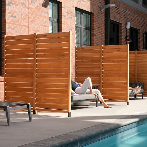 Enclo Privacy Screens EC18008 Richmond Wood Outdoor Privacy Fence Screen No-Dig Kit 38" W x 42" H, Cedar (2 Panels)