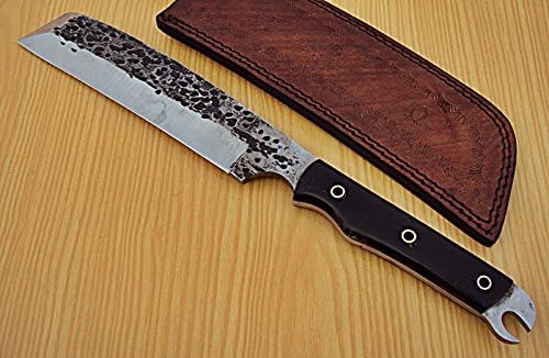 REG-Q-540- Custom Handmade Hi Carbon Steel(1095) Full Tang 13.3 Inches Nakiri Knife.