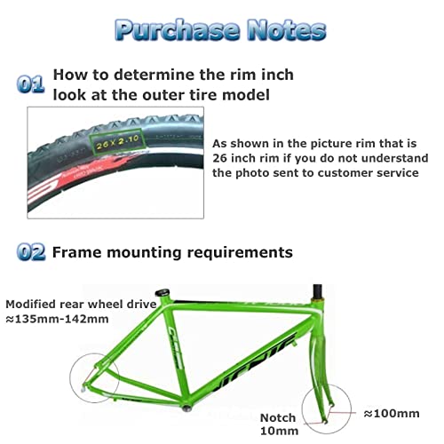 Electric Bicycle Conversion Kit 20"/24"/26"/27.5"/28"/29"/700C E-Bike Rear Wheel High Speed Direct Drive Controller Electric Bike Conversion Kit w/LCD Display,24inch-48V/1500W