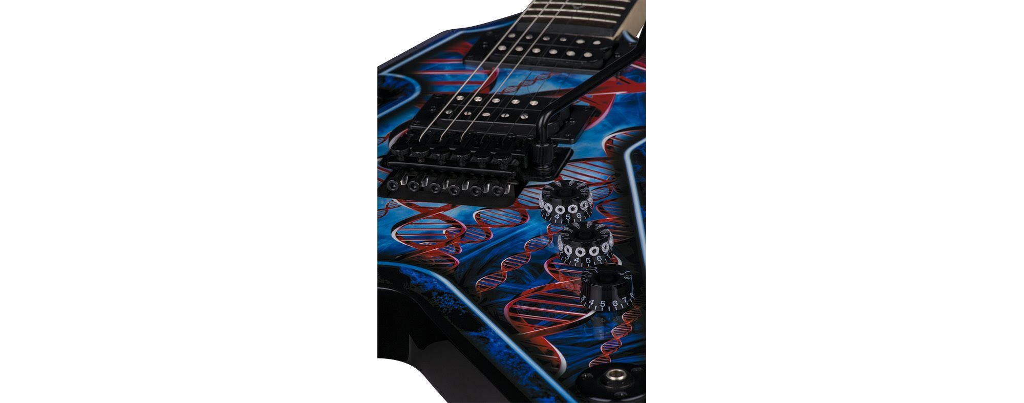 Dean Razorback DB Floyd Electric Guitar with Case DNA Splatter