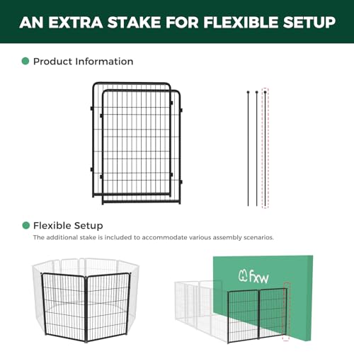 FXW Homeplus Dog Playpen Designed for Indoor Use, 40" Height for Large Dogs, Black│Patented