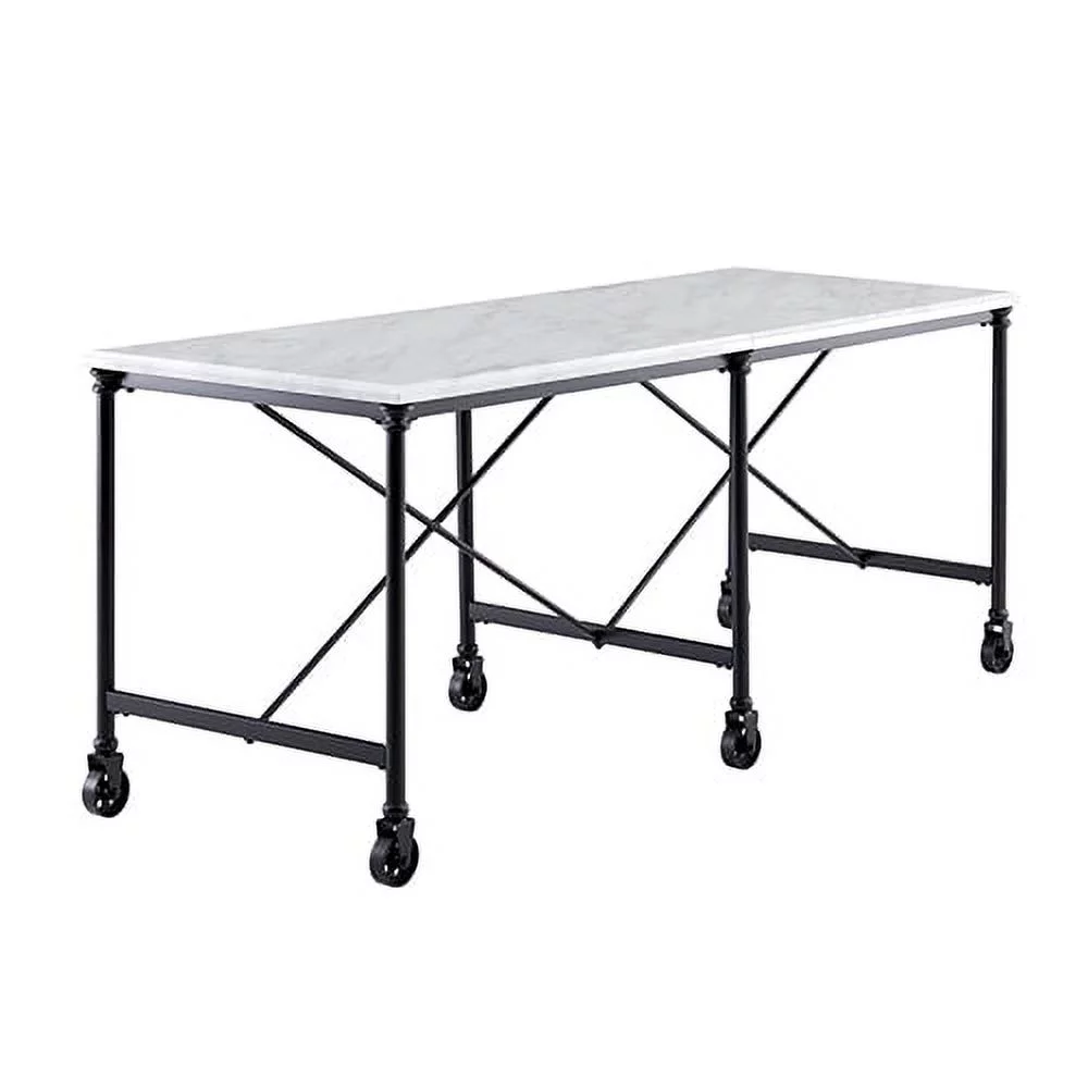 Trie Faux Stone Rolling Kitchen Island