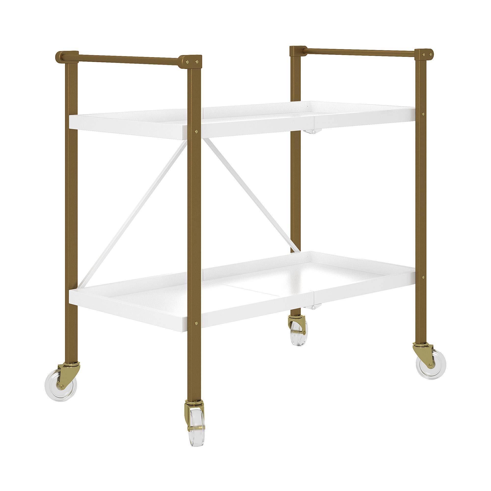 CosmoLiving by Cosmopolitan Trevia Folding Cart (Gold/White)